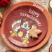 Disney Mickey & Minnie Mouse Thanksgiving Plates Set of 4 Pottery Barn Rare Cute