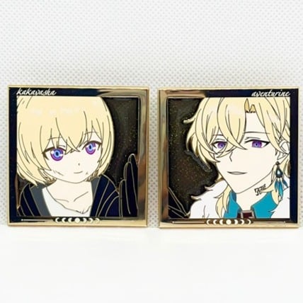 Honkai Star Rail Aventurine Enamel Pins Pins Set of Two Gold Plate Hard Enamel