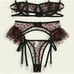 Heart Print Garter Sheer Lingerie Set ne