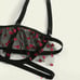 Heart Print Garter Sheer Lingerie Set ne