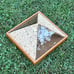 Large Cork Glass And Wood Pyramid Crystal Stones Jewellery Display Storage Trink