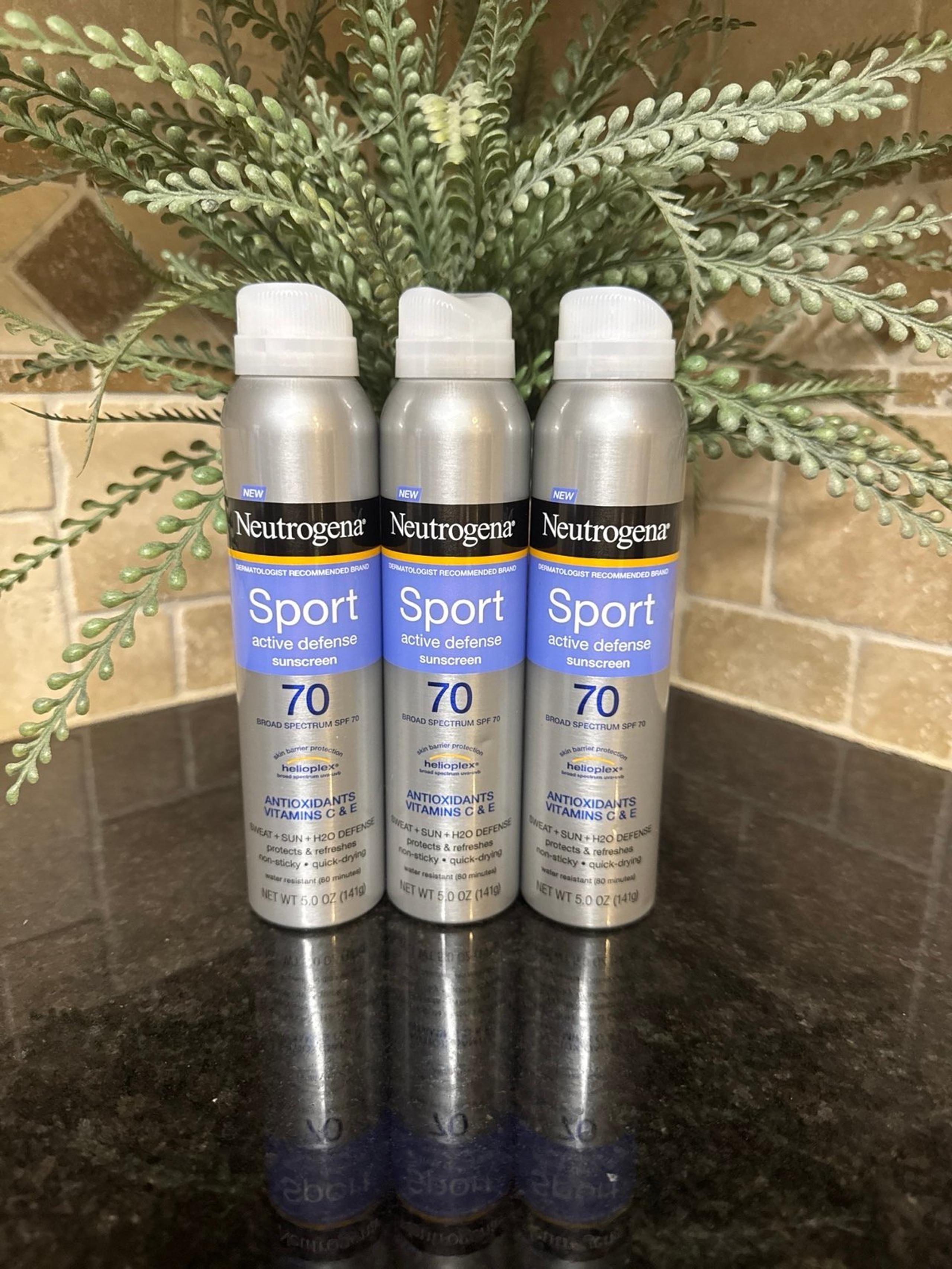 3 Neutrogena Sport Active Defense Sunscreens SPF 70