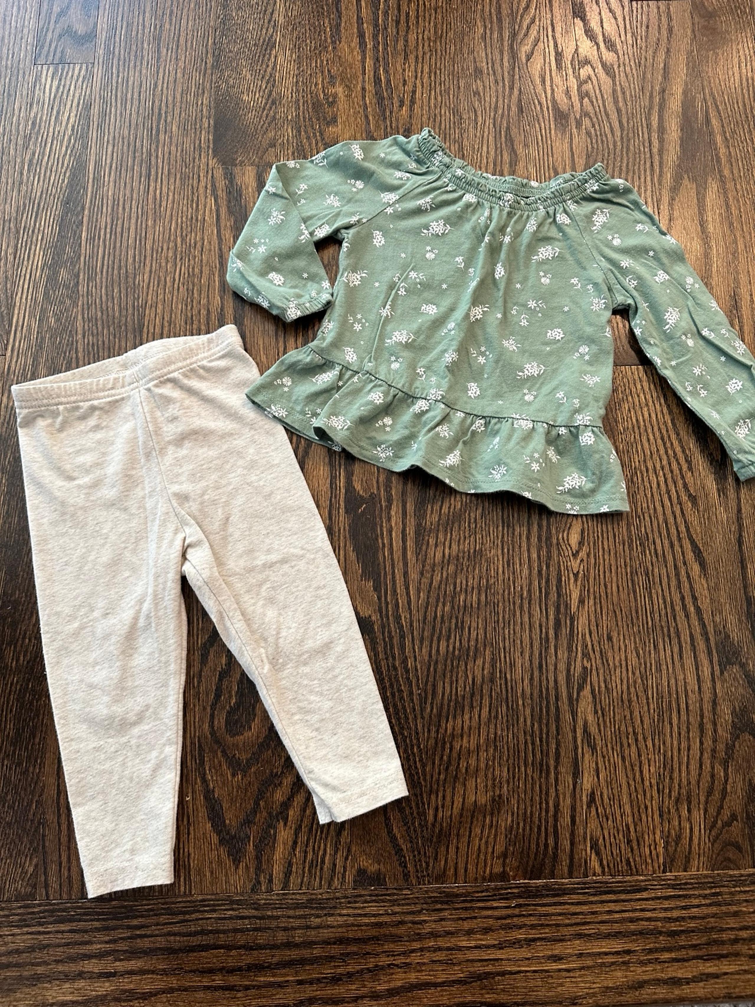 Carter's Peplum Floral Top & Leggings Outfit Set
