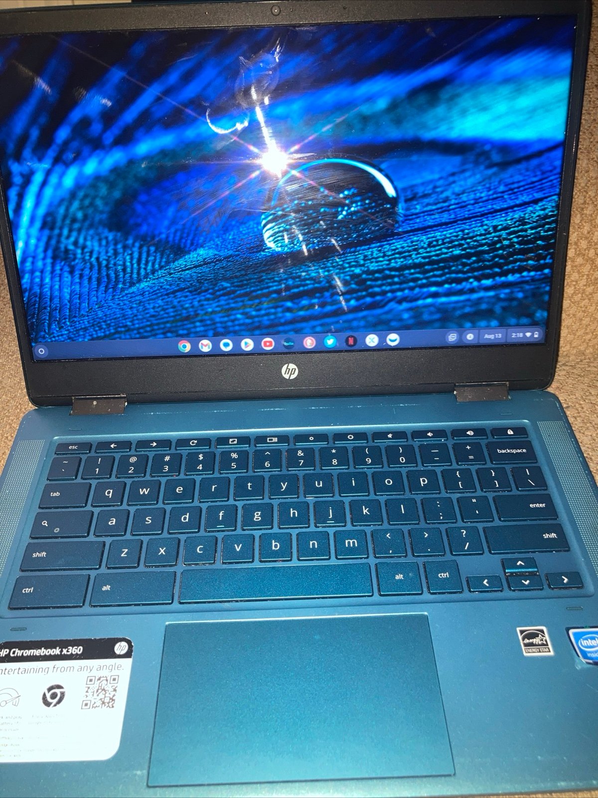 HP Chromebook x360 11 G2 Laptop 32 GB Blue
