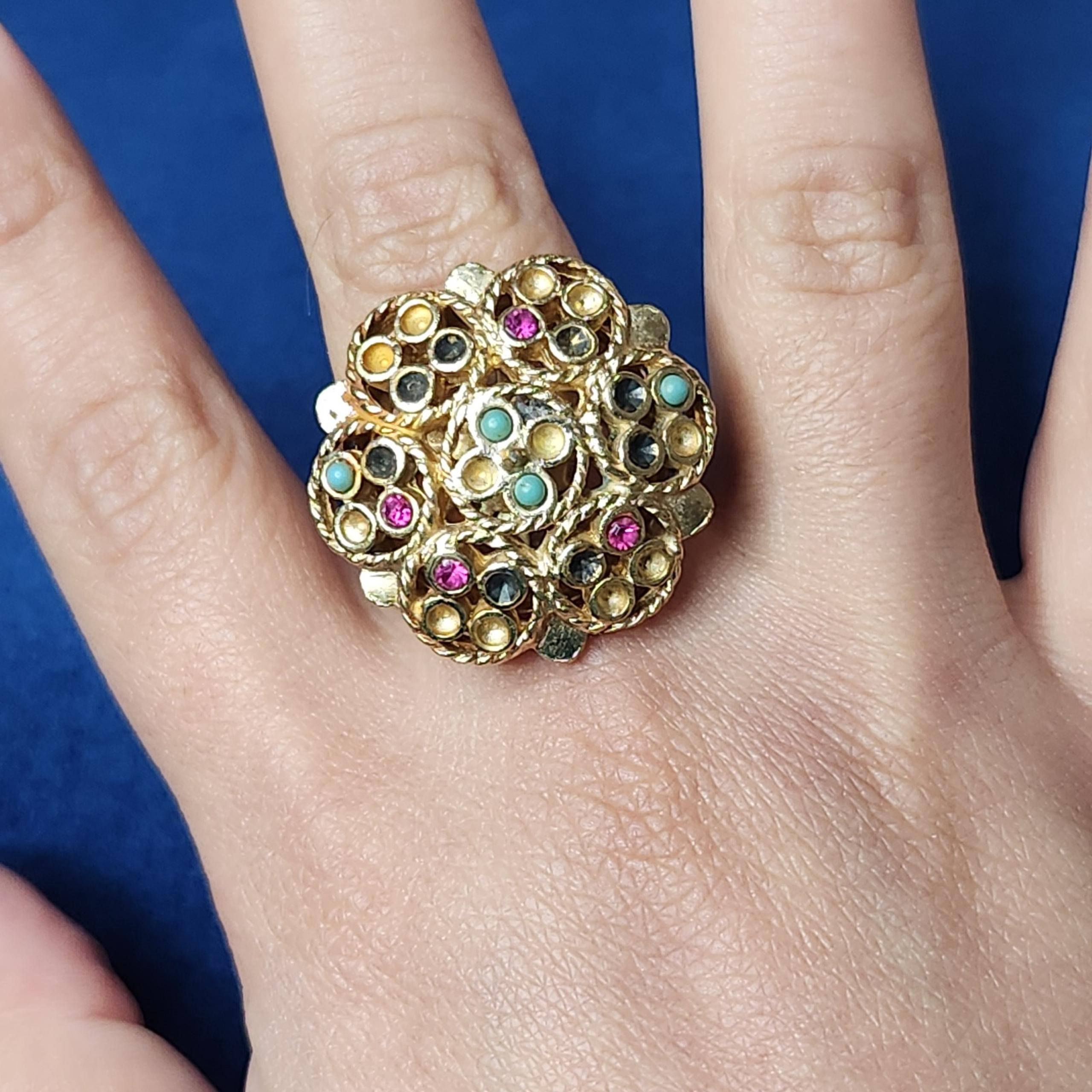 Sarah Coventry Vintage 70s Large Gold Statement Ring