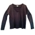 James Perse Drop Shoulder Cotton Blend Long Sleeve V-neck Knit Top