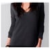 James Perse Drop Shoulder Cotton Blend Long Sleeve V-neck Knit Top