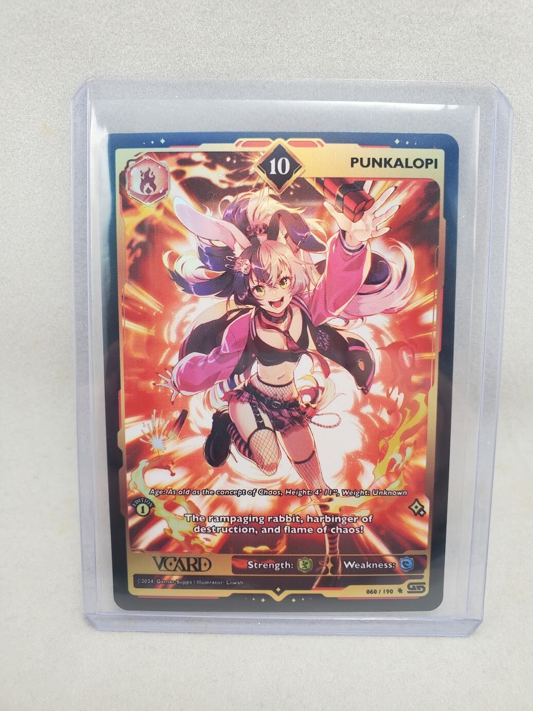 VCARD Gamersupps Rising Stars Punkalopi 1st First Ed 10 Holo #060/190 TCG