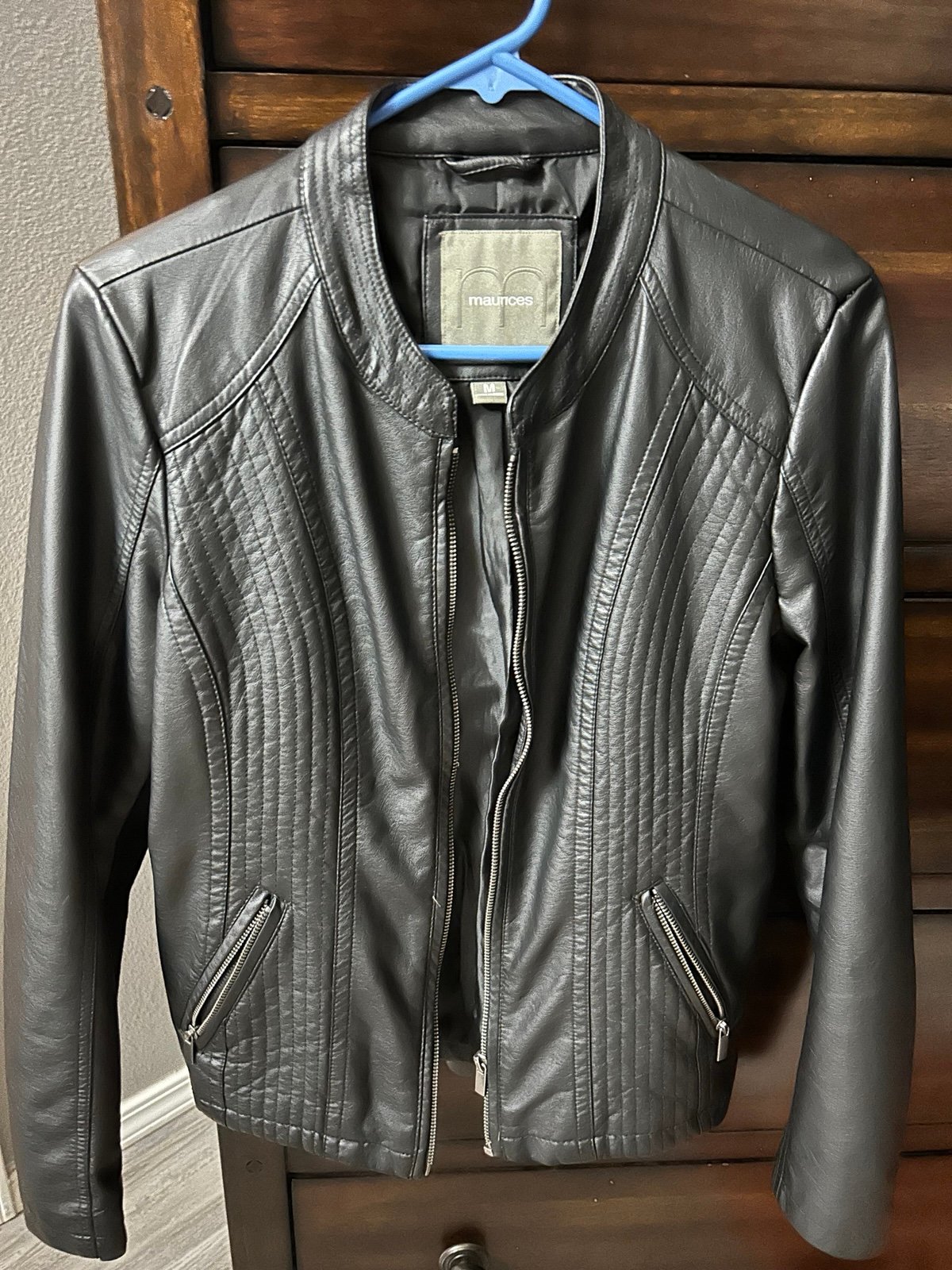 Women's leather stretch jacket size M