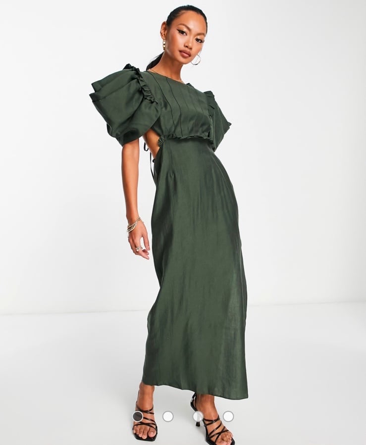 ASOS midi dress dark green