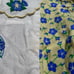 VINTAGE Oshkosh 18mo Floral Embroidered Dress Blue Yellow Peter Pan Collar USA