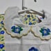 VINTAGE Oshkosh 18mo Floral Embroidered Dress Blue Yellow Peter Pan Collar USA