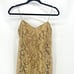 Ralph Lauren Vintage 90s Y2K Gold Lace Slip Dress Sheath Size 4 Grunge Mini Glam