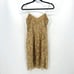 Ralph Lauren Vintage 90s Y2K Gold Lace Slip Dress Sheath Size 4 Grunge Mini Glam