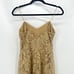 Ralph Lauren Vintage 90s Y2K Gold Lace Slip Dress Sheath Size 4 Grunge Mini Glam