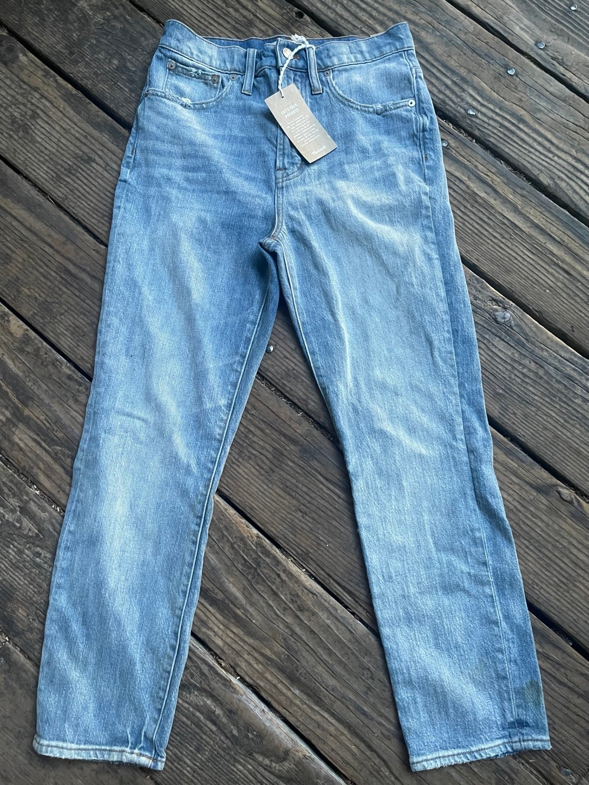 Womens Madewell jeans the perfect vintage distress heart patched jeans size 27
