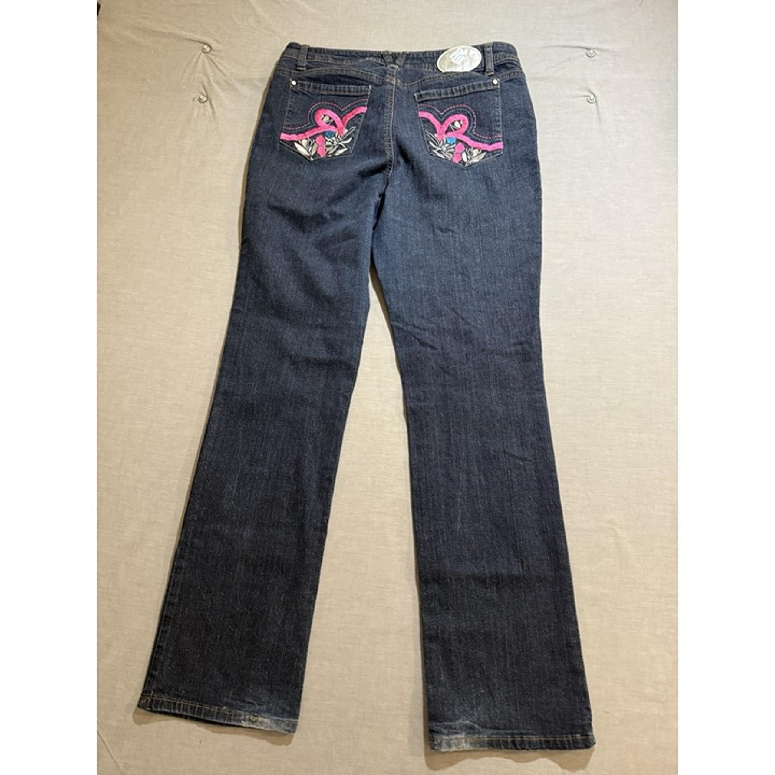 Rocawear Jeans Womens 18 Blue Denim Embroidered Bootcut Pocketed 36X31.