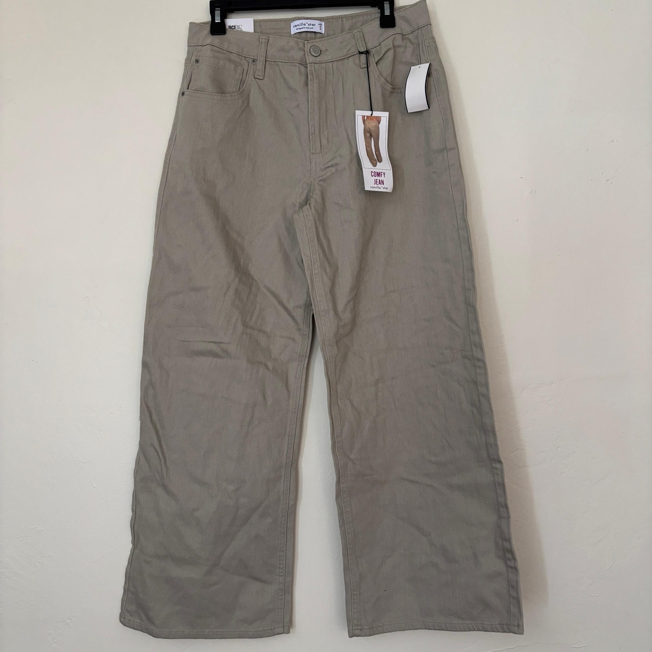 Vanilla Star Women’s Silver Baggy Denim Pants, Junior Size w30/11