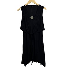 Allsaints Jayda Black Faux Wrap Jersey Sleeveless Dress Size S NWT