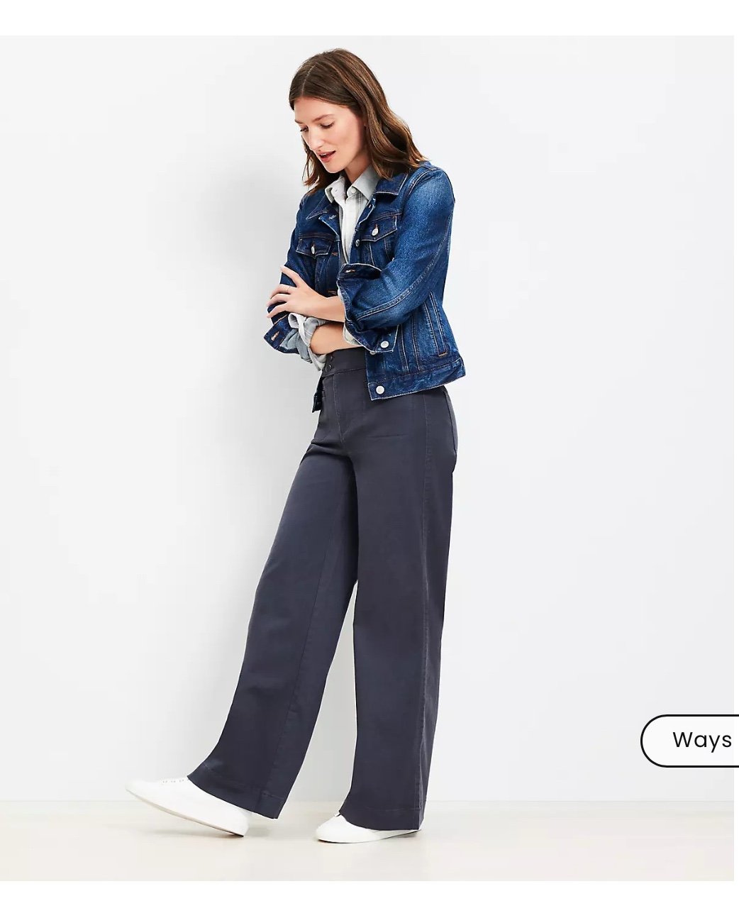 Loft Palmer Wide Leg Pants In Coastal Grey Size 4