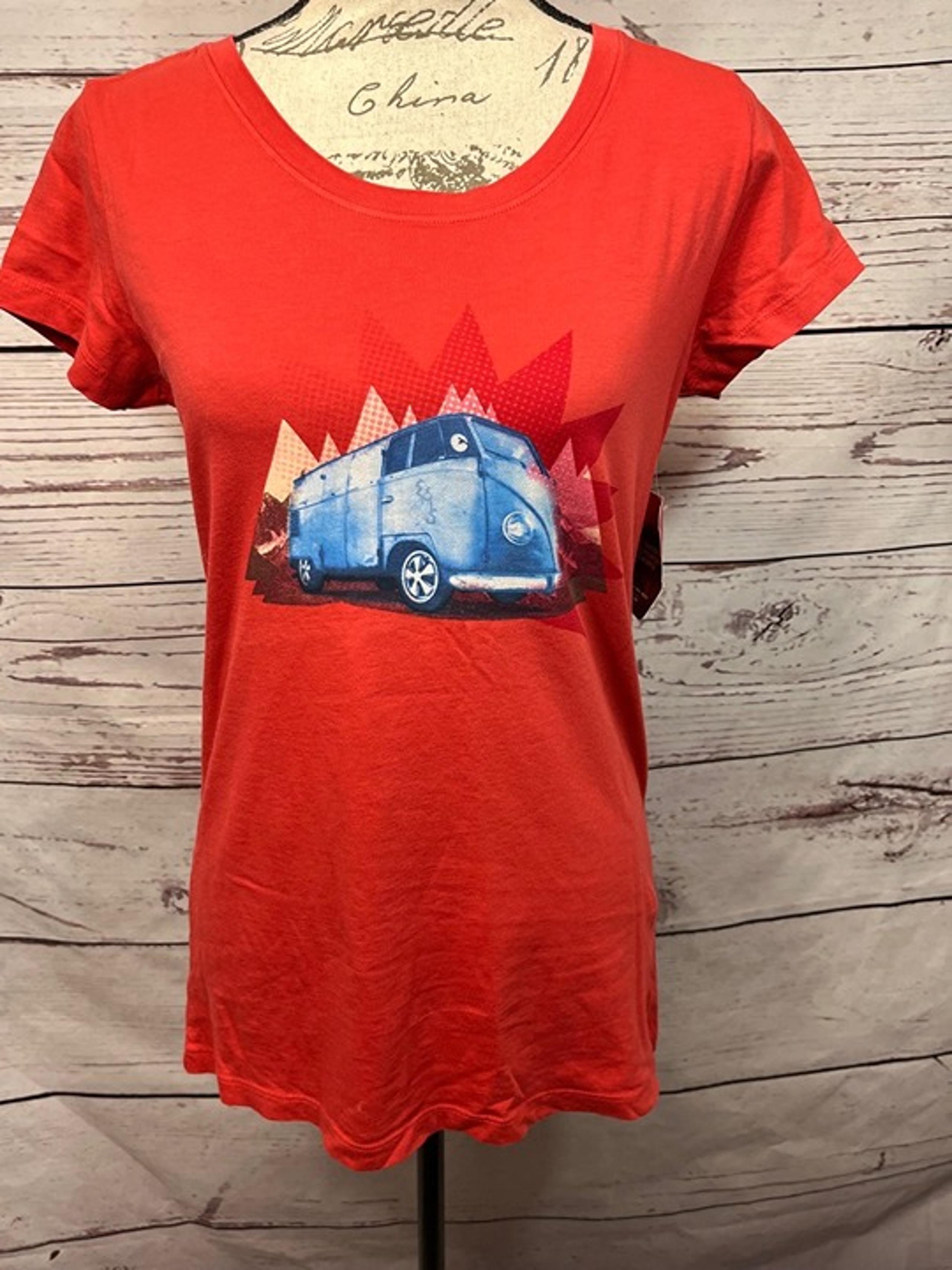 NWT Eastern Mountain Sports Red Take The Bus Tee Organic Cotton Size M
