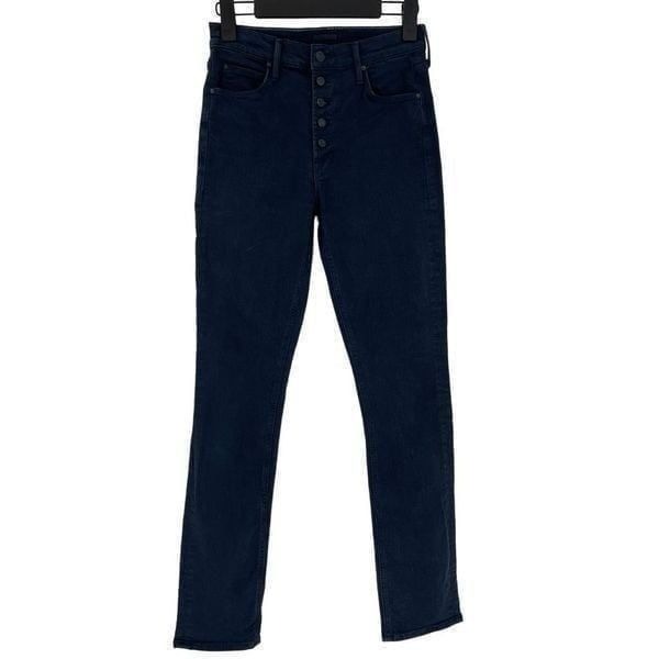 Mother Denim Pixie Dazzler The Sneak Jean High Rise Blue Indigo Stretch Women 26