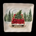 Maxcera 8.5 Square Christmas Plate Retro Red Truck Holiday Vintage Dinnerware