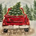 Maxcera 8.5 Square Christmas Plate Retro Red Truck Holiday Vintage Dinnerware