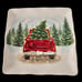 Maxcera 8.5 Square Christmas Plate Retro Red Truck Holiday Vintage Dinnerware