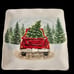 Maxcera 8.5 Square Christmas Plate Retro Red Truck Holiday Vintage Dinnerware