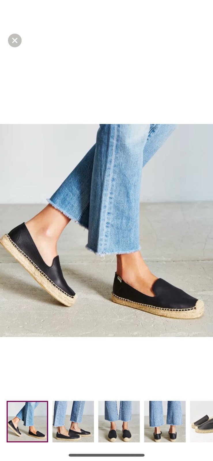 Solid leather espadrille loafer shoe 10