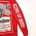 Budweiser King Of Beers Ugly Christmas Sweater Retro Red Crew Neck Size Large