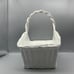 Beautiful Made in Portugal White Ceramic Basket with Handle 11 1/2 Tall
