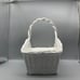 Beautiful Made in Portugal White Ceramic Basket with Handle 11 1/2 Tall