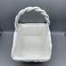 Beautiful Made in Portugal White Ceramic Basket with Handle 11 1/2 Tall