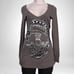 New without tag Lauren Moshi Silver Chain Skull Graphic Knit Top SZ XS Grey