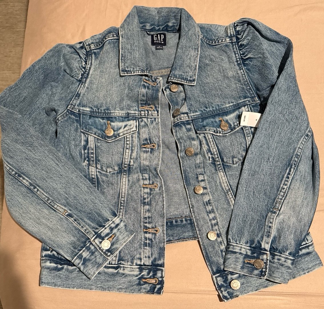 Gap Denim Jacket with Puff Sleeve