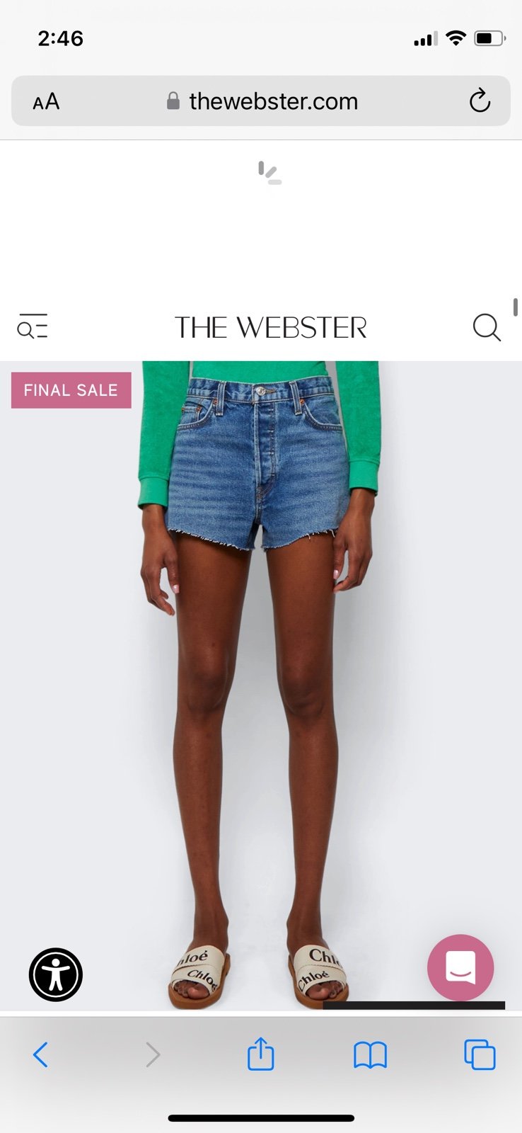 RE/DONE 70s High Rise Denim Short Arroyo Blue