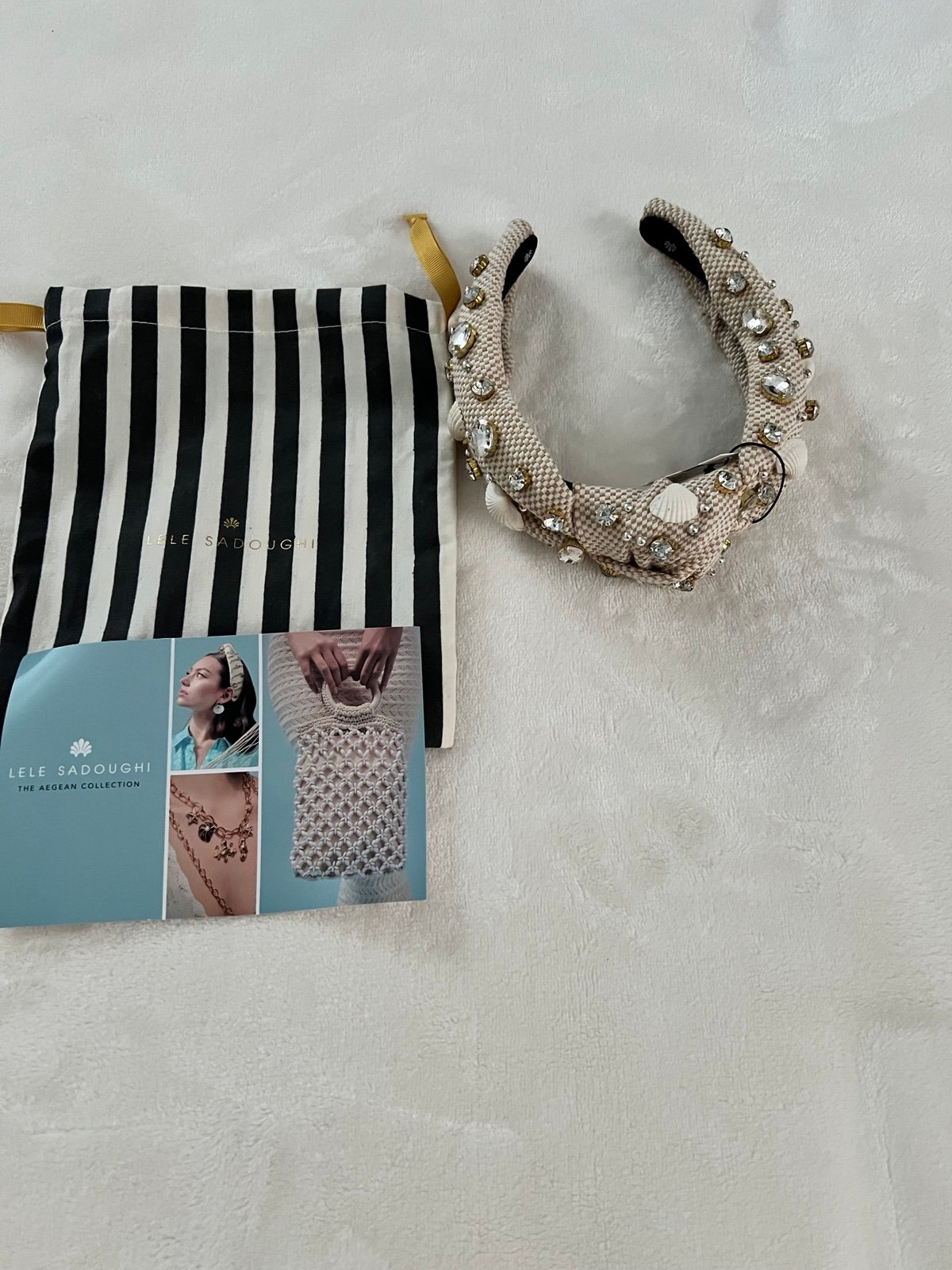 Lele Sadoughi Shellona Crystal Knotted Headband