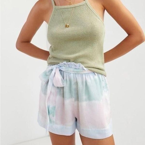 Anthropologie Cloth & Stone Multicolor Tie Dye High Waist Shorts