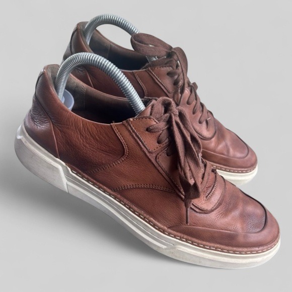 Allen Edmonds Burke style brown lace up sneakers loafers comfort size 8.5 D mens