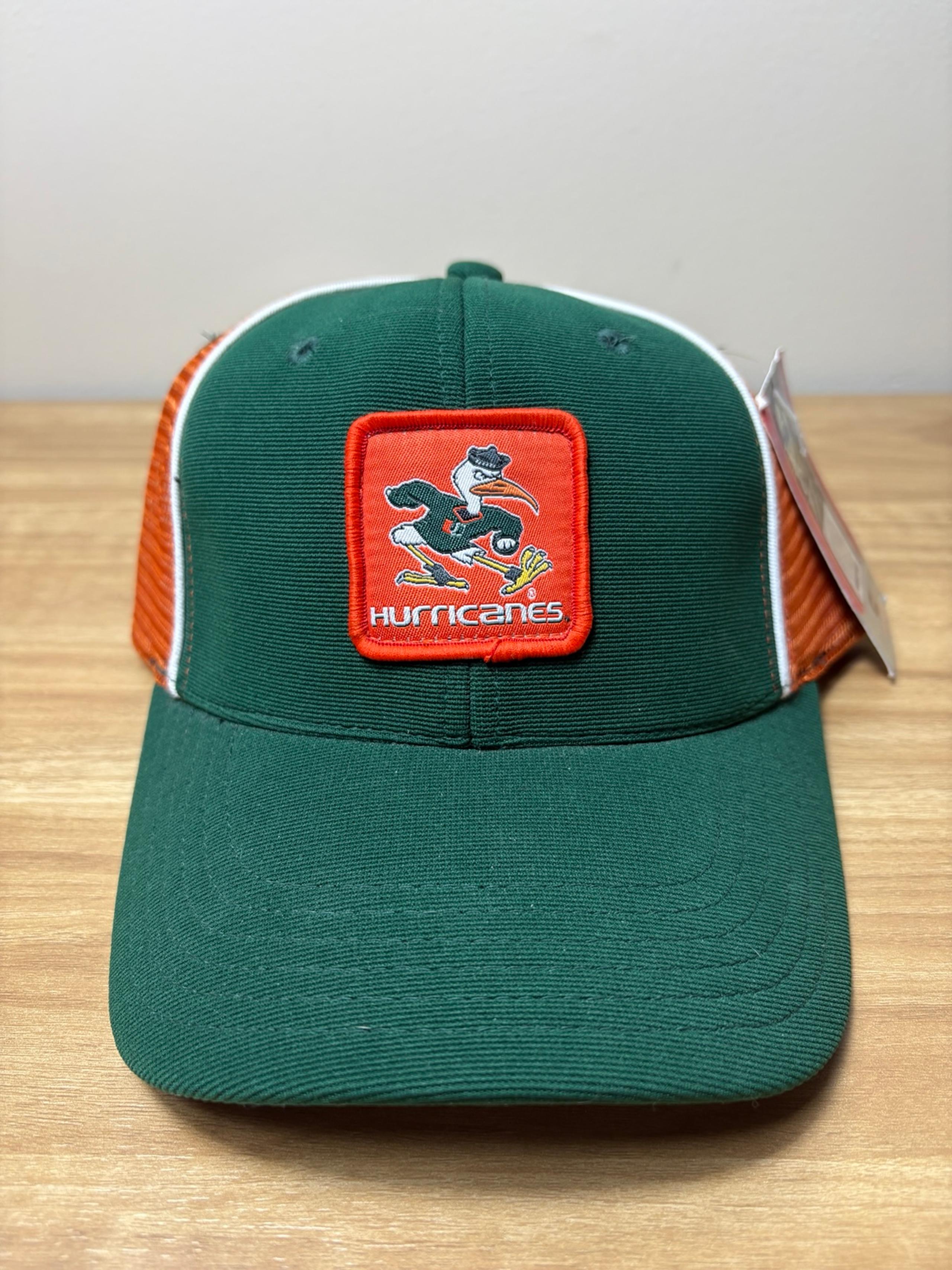 NWT Miami Hurricanes Hat Mens Green Orange SnapBack Patch Colosseum