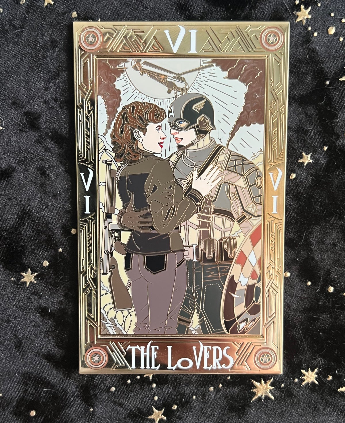 Marvel Arcana Captain America and Peggy Sepia Fantasy Pin Marvel Arcana Captain America and Peggy Sepia Fantasy Pin