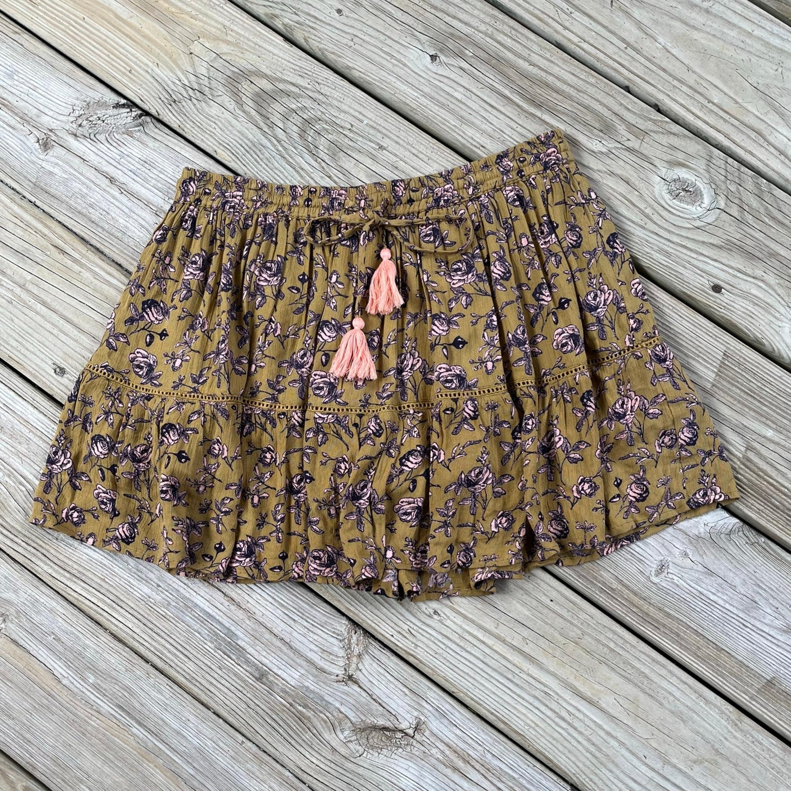 RAGA Women's Sofia Floral Pleated Mini Skirt In Nocolor Size L. NEW