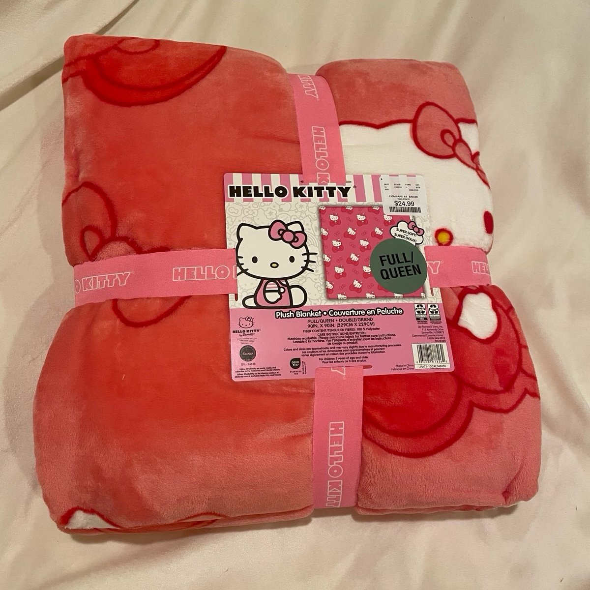 Hello kitty pink now full/queen blanket