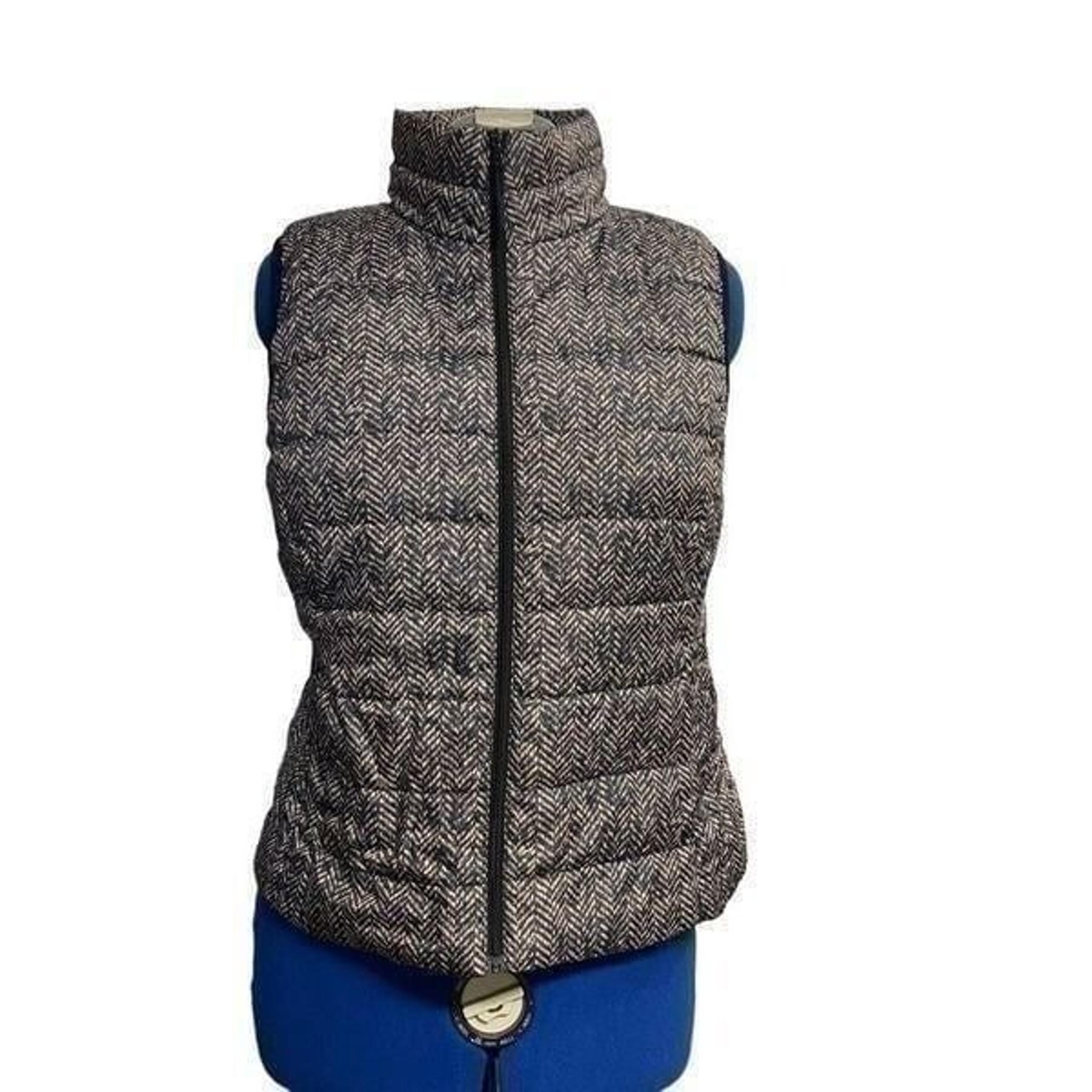 RAFAELLA Women’s Puffer Vest Size Large Gray Pockets Turtleneck Zipper Front