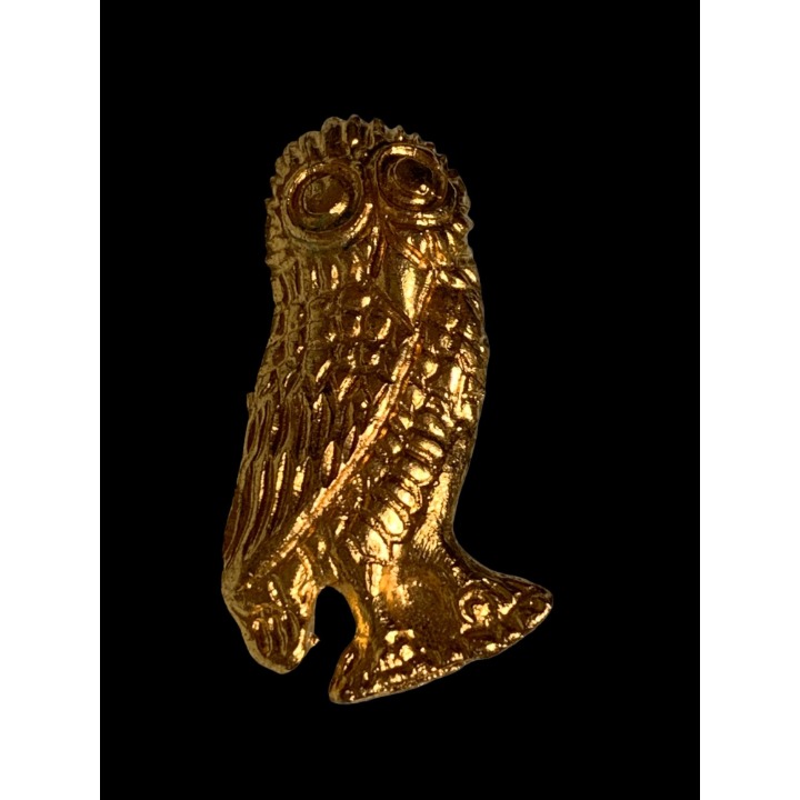 MMA1970s Vintage Egyptian Revival Museum Replica Gold Plated Owl Brooch