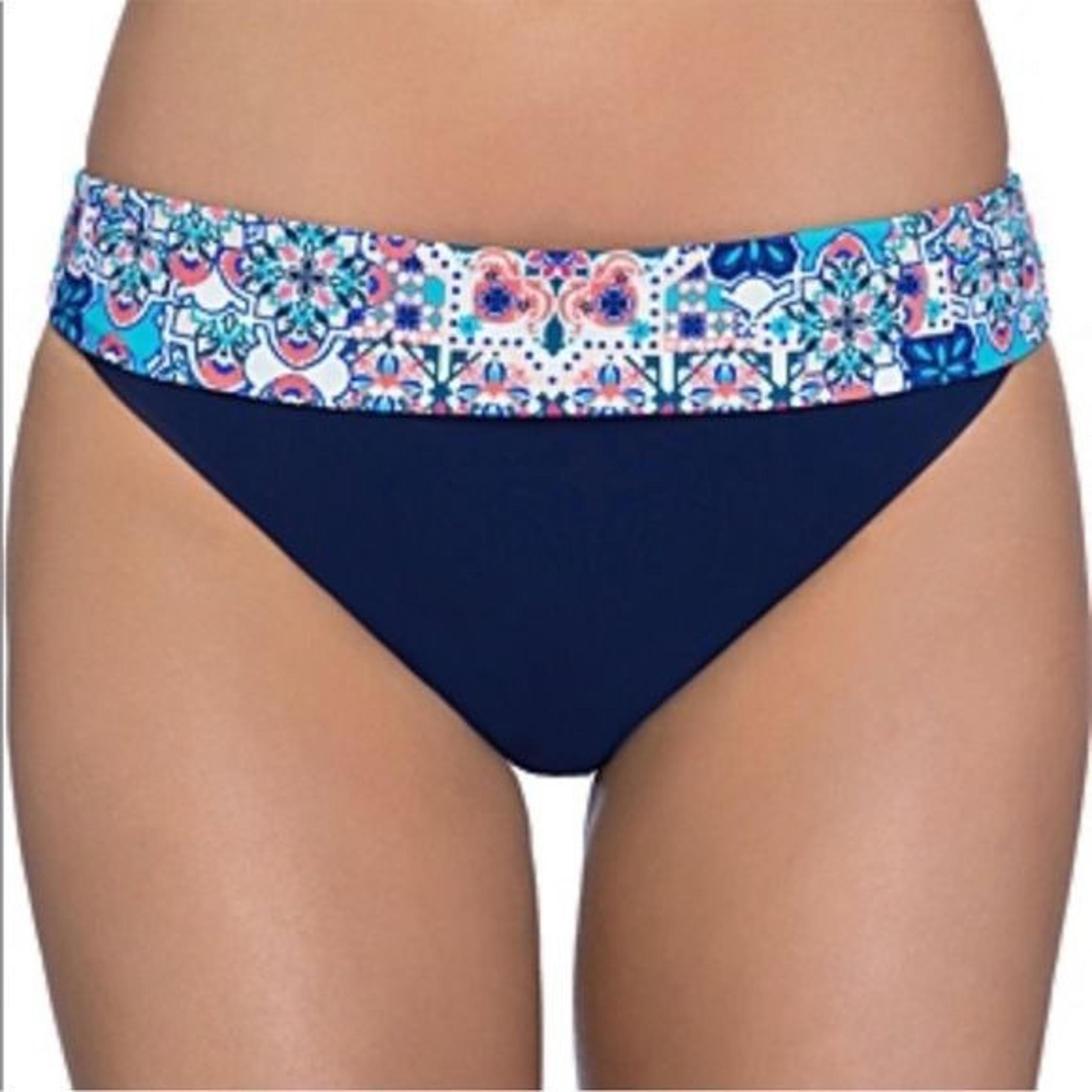 NWT Profile by Gottex blue banded Bathing suit bikini bottom 10