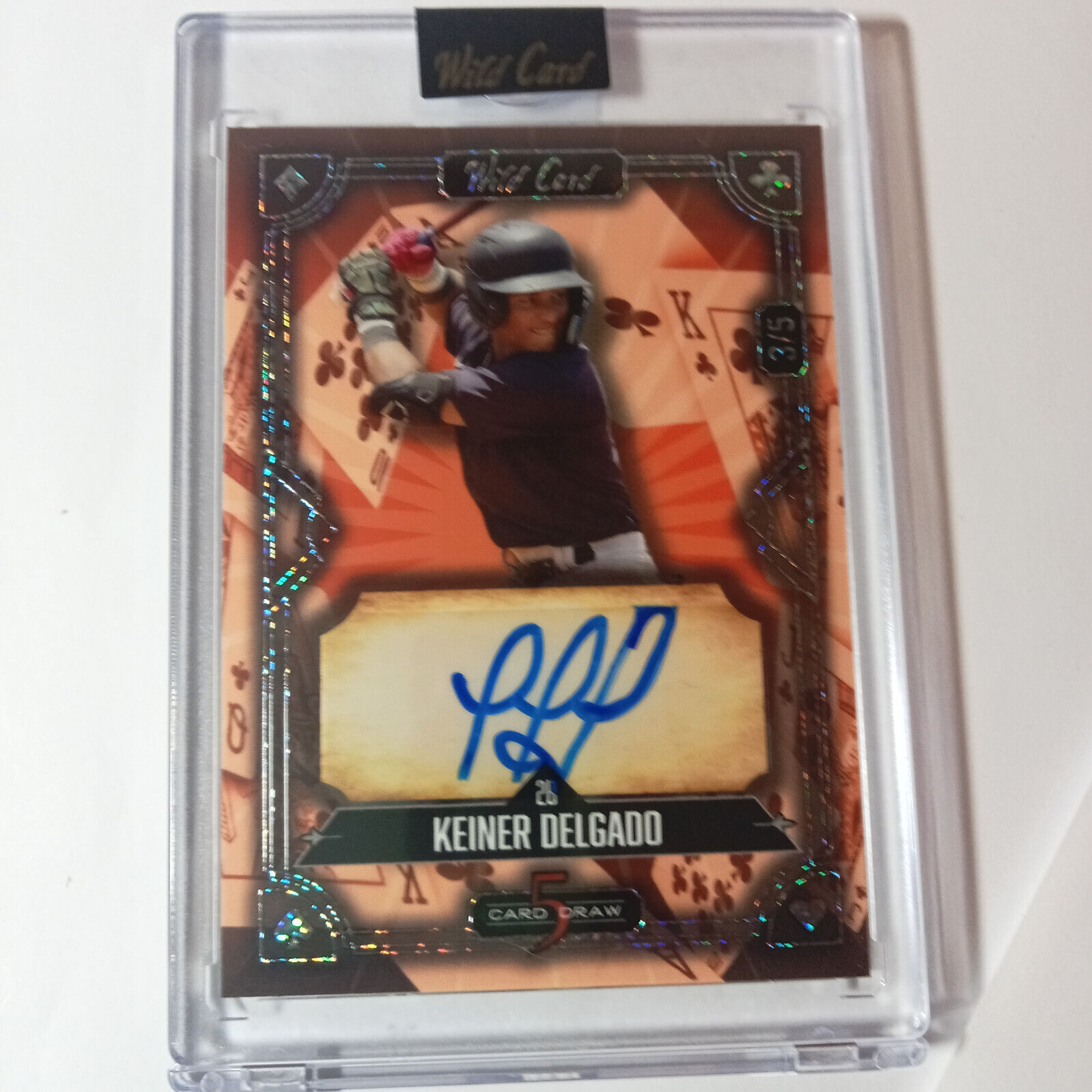Keiner Delgado Auto Wild Card 5 Card Draw Orange Refractor 3 /5