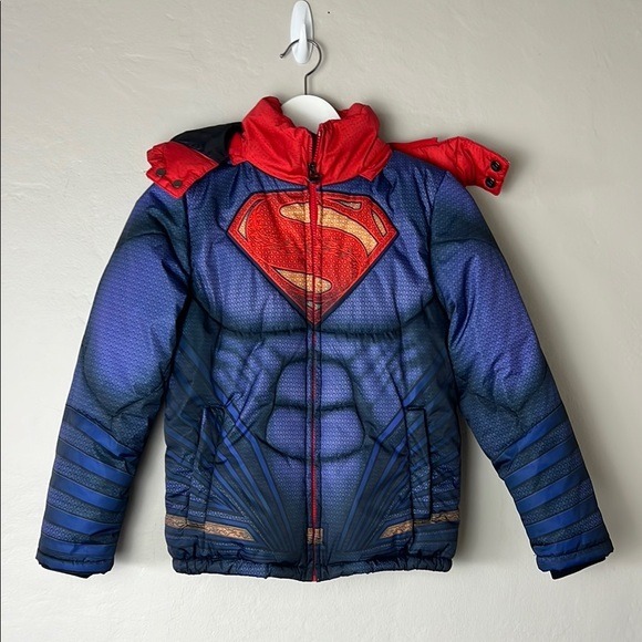 Kids Superman Puffer Jacket | Kids | Boys | Red/Blue | 8| Fun Wear